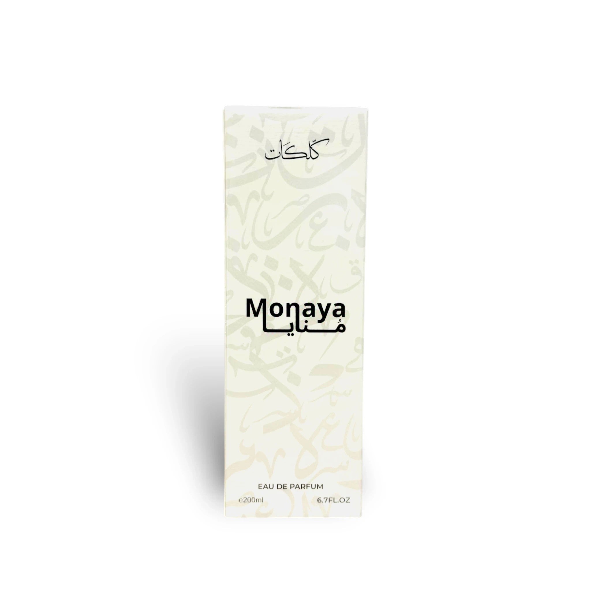 Soghaat Klikat Monaya 200ml Eau de Parfum for women, fresh fruity floral with peach, orange blossom, and vanilla notes.