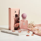 Soghaat Laverne In Love Eau de Parfum 100ml, a sweet amber gourmand fragrance with pink pepper, raspberry, and rose notes.