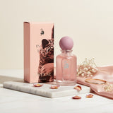 Soghaat Laverne In Love Eau de Parfum 100ml, a sweet amber gourmand fragrance with pink pepper, raspberry, and rose notes.