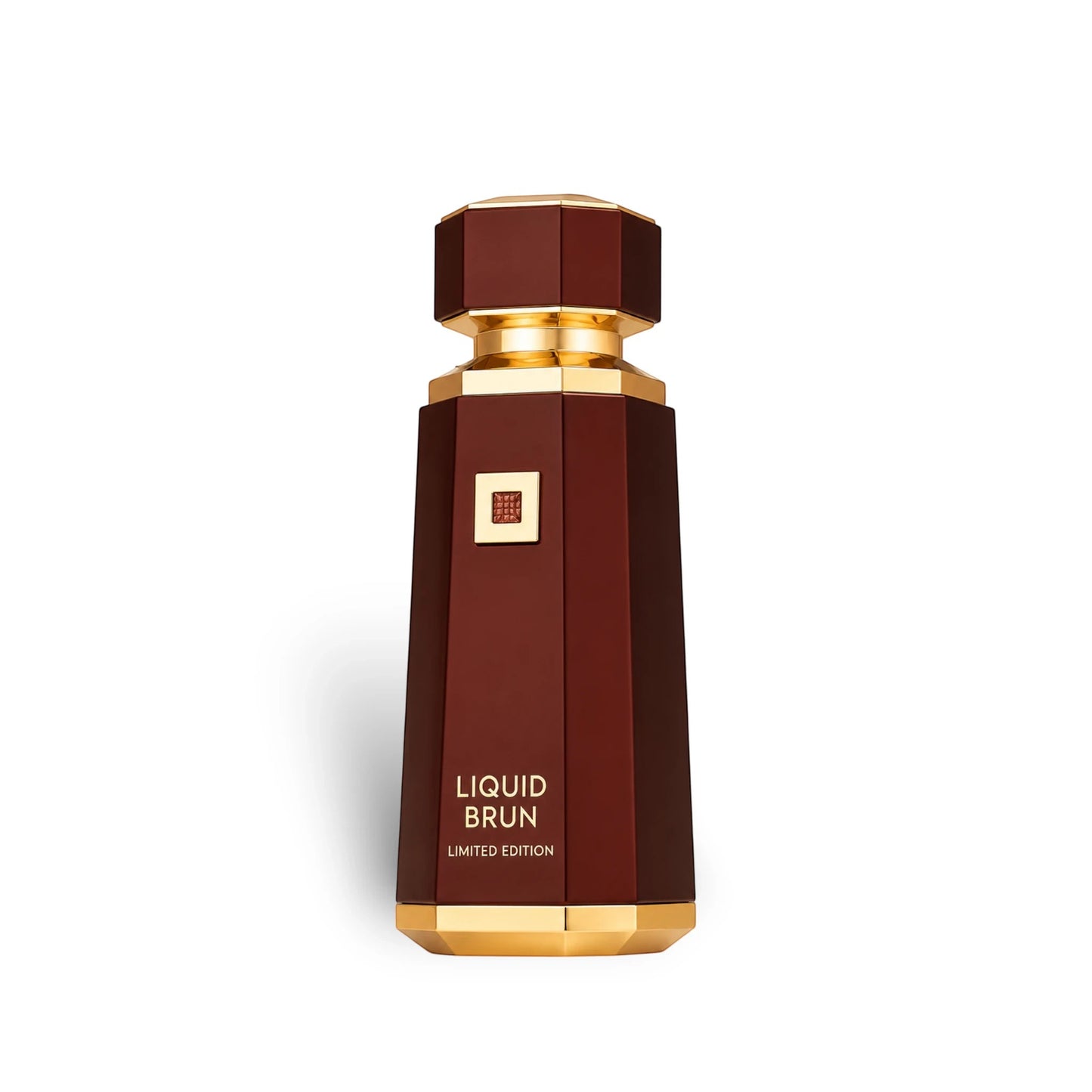 Soghaat French Avenue Liquid Brun Limited Edition 150ml Eau de Parfum in a dark brown bottle with gold accents.