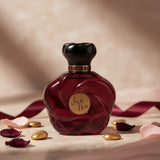 Soghaat Lush Noir 75ml Eau de Parfum for Unisex, a fresh oud woody fragrance with a deep red bottle and black cap.
