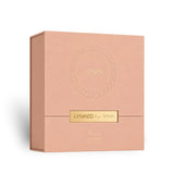 Soghaat Lynked Forever Eau de Parfum 100ml box, peach with gold accents, fresh woody aromatic fragrance for women.