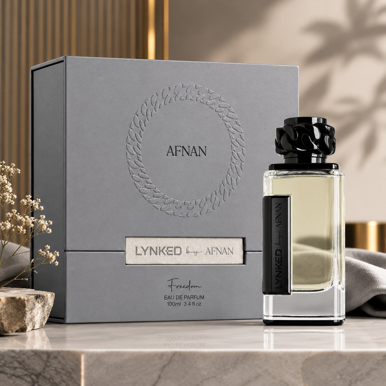 Soghaat Lynked Freedom Eau de Parfum for men, 100ml. Fresh woody aromatic fragrance with citrus and amber notes.
