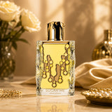 Soghaat Maison Alhambra Sugar Me Creme Brulee Eau de Parfum in a decorative glass bottle with gold accents