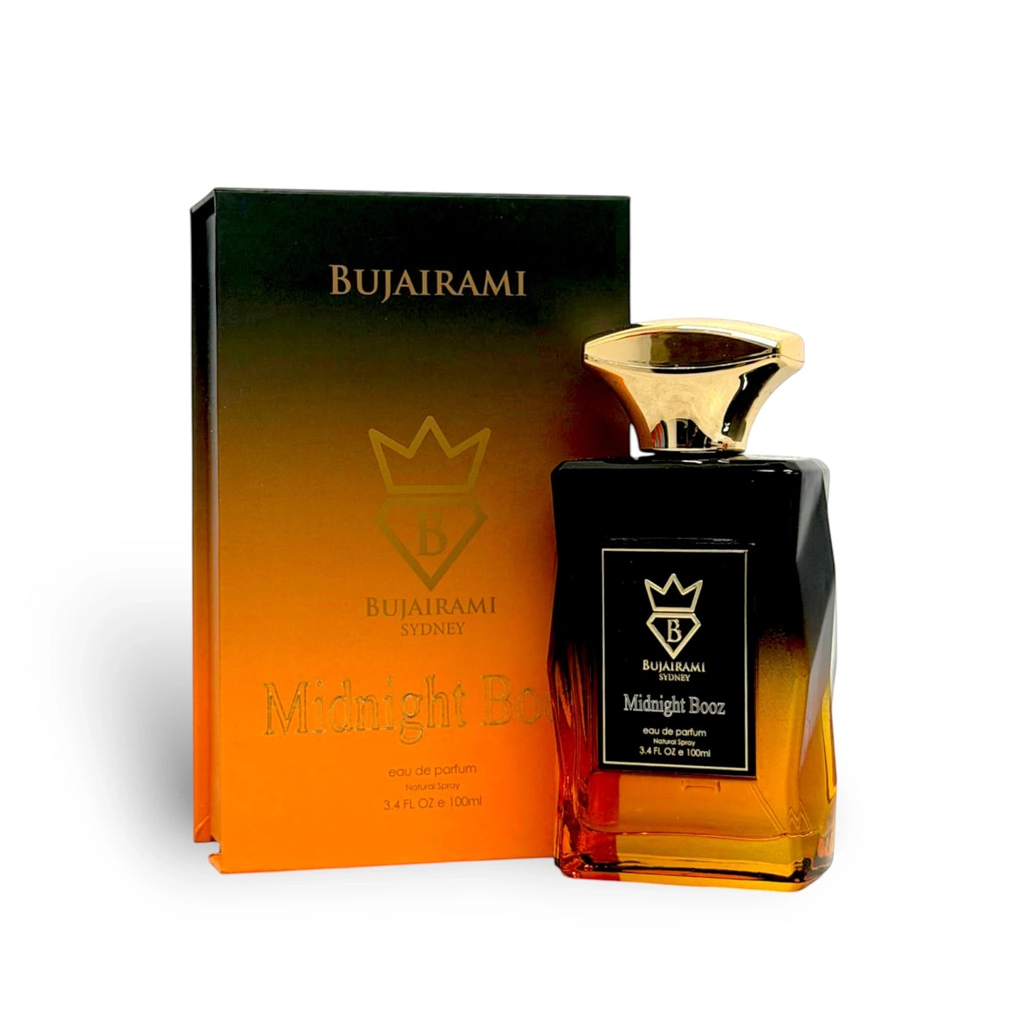Soghaat Midnight Booz 100ml Eau de Parfum for unisex, amber woody oriental fragrance with cognac, cinnamon, oak, tonka bean, praline, vanilla, sandalwood, and amber.