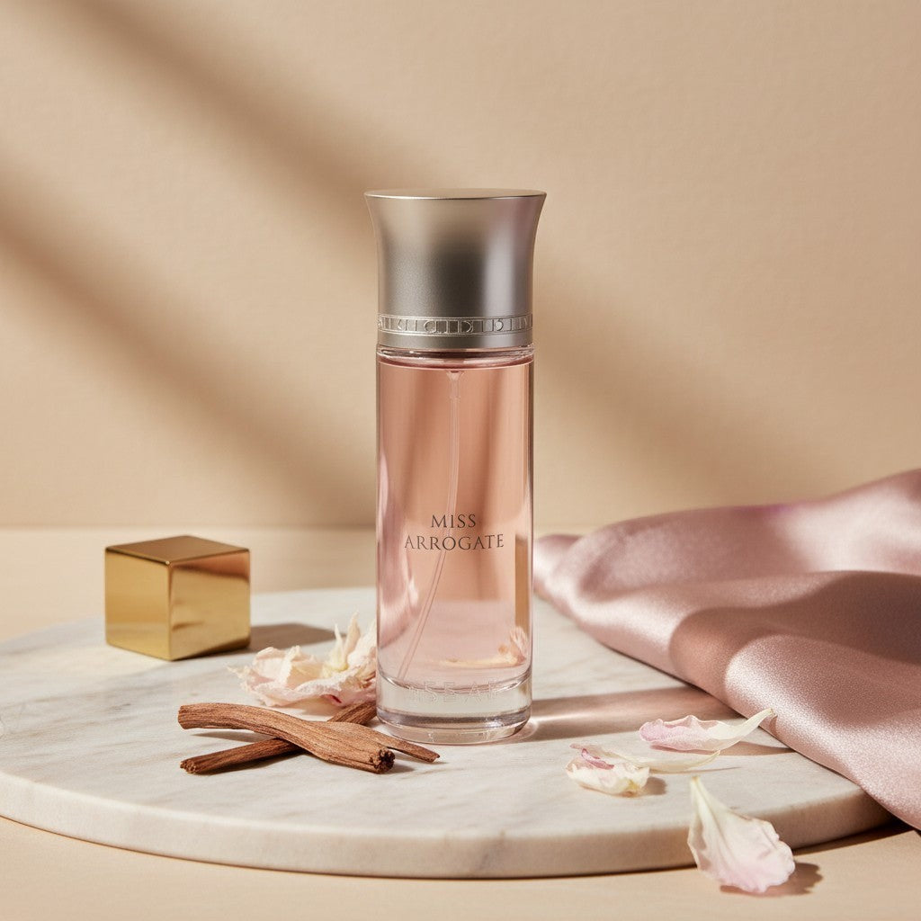 Soghaat Miss Arrogate 200ml Eau de Parfum, a fresh woody aromatic fragrance for women with rose and sandalwood notes.