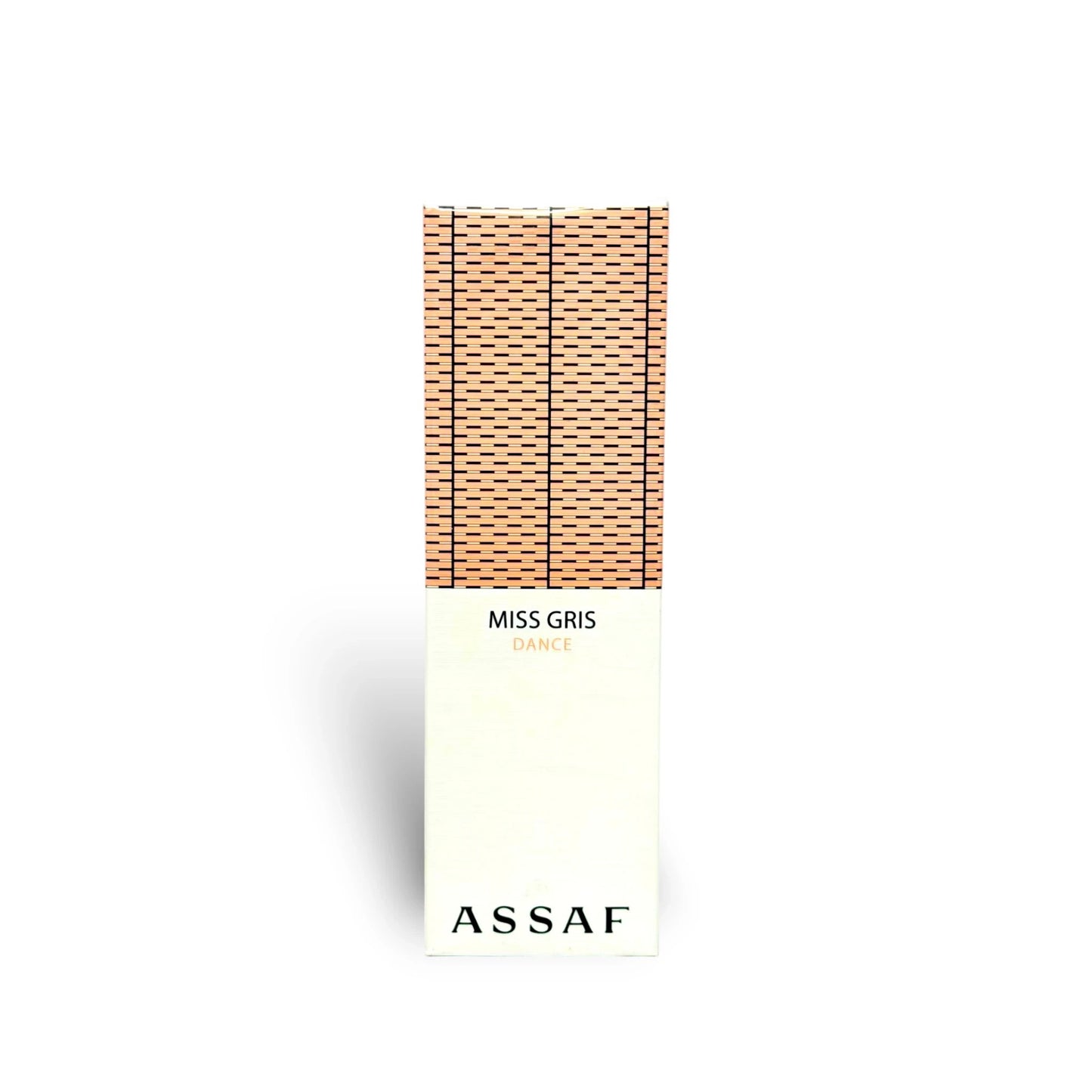 Assaf Miss Gris Dance 150ml Eau de Parfum for women, a fruity floral woody fragrance with hazelnut, saffron, pear, jasmine, rose, sandalwood, incense and vanilla.