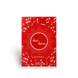 Soghaat Nabeel Dan Dana 100ml Eau de Parfum in a vibrant red box featuring white musical note patterns.