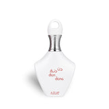 Soghaat Nabeel Dan Dana 100ml Eau de Parfum in a sleek white bottle with silver accents and red calligraphy branding.