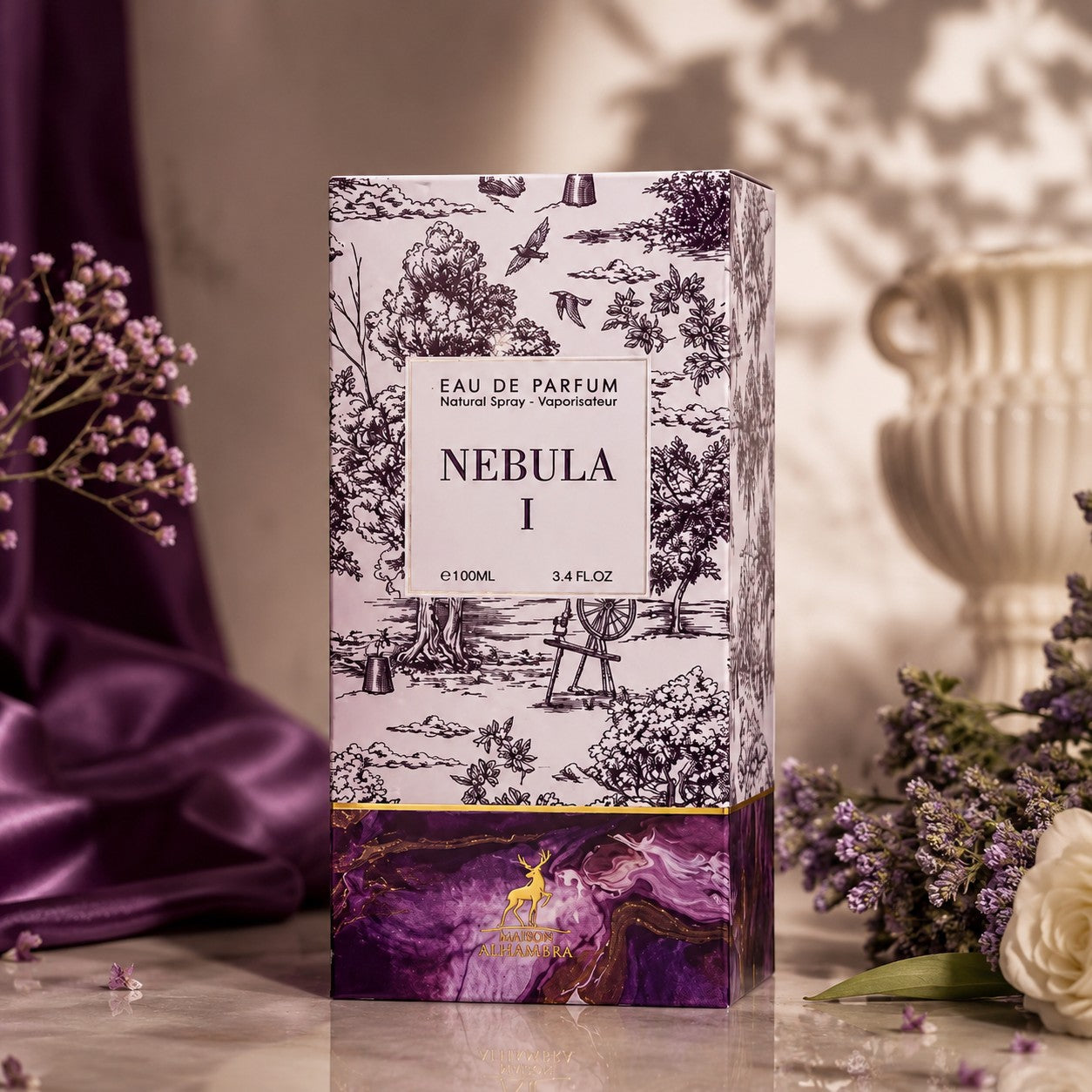 Soghaat Nebula I 100ml Eau de Parfum for unisex, a fresh floral gourmand with orange blossom, jasmine, and vanilla notes.