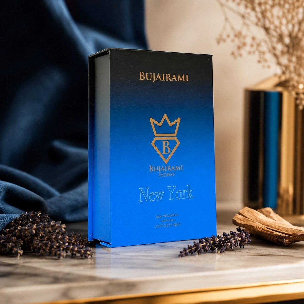 Soghaat New York by Bujairami Eau de Parfum 100ml, a unisex fragrance with citrus, fruit, and amber notes.