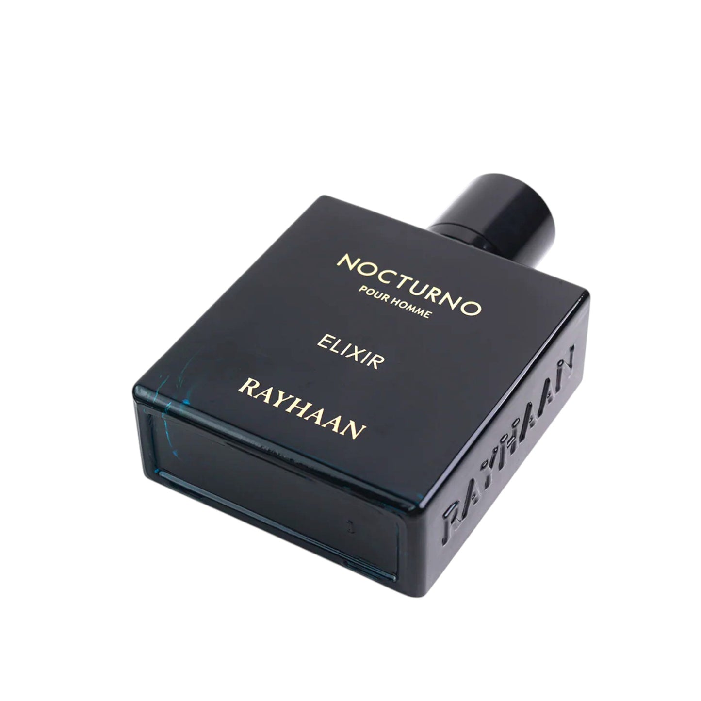 Soghaat Nocturno Elixir Eau de Parfum for men, a 100ml bottle with gold lettering on a black glass bottle.