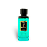 Soghaat Non Stop Extrait de Parfum for men, 100ml bottle with turquoise liquid and black cap. Features citrus, fruity, and amber notes.