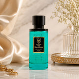 Soghaat Non Stop 100ml Extrait de Parfum for men with citrus, mint, and amber notes in a turquoise bottle.