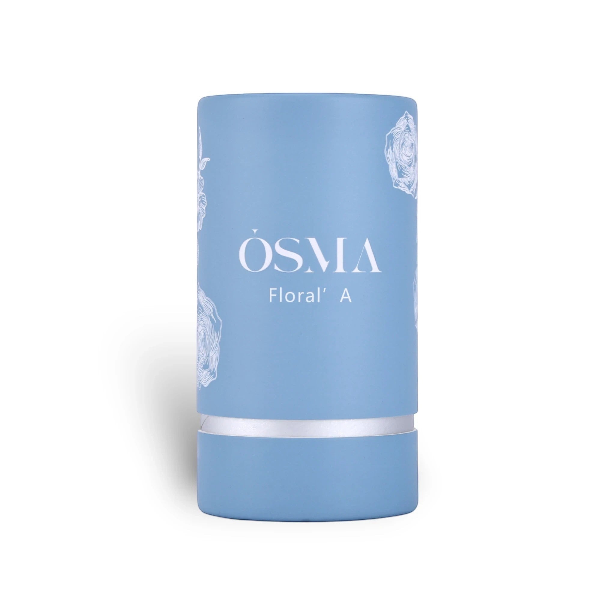 Soghaat Osma Floral A Eau de Parfum 75ml, a light blue cylindrical bottle with white floral accents and branding.
