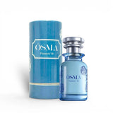 Soghaat Osma Flowers W Eau de Parfum for women, 75ml bottle with blue floral accents and matching cylindrical case.