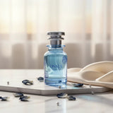 Soghaat Osma Flowers W Eau de Parfum for women, a blue glass bottle with floral details, featuring ginger, amber, and sandalwood notes.