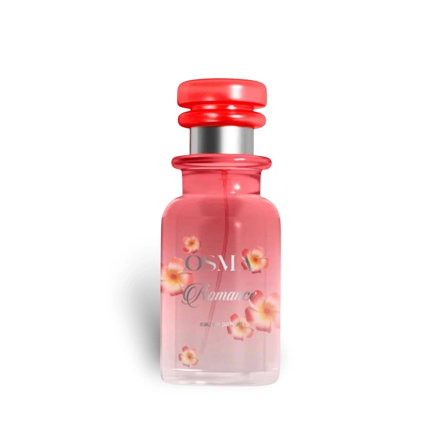 Soghaat Osma Romance Eau de Parfum 150ml bottle with pink gradient and floral accents. Soft sweet musk fragrance.