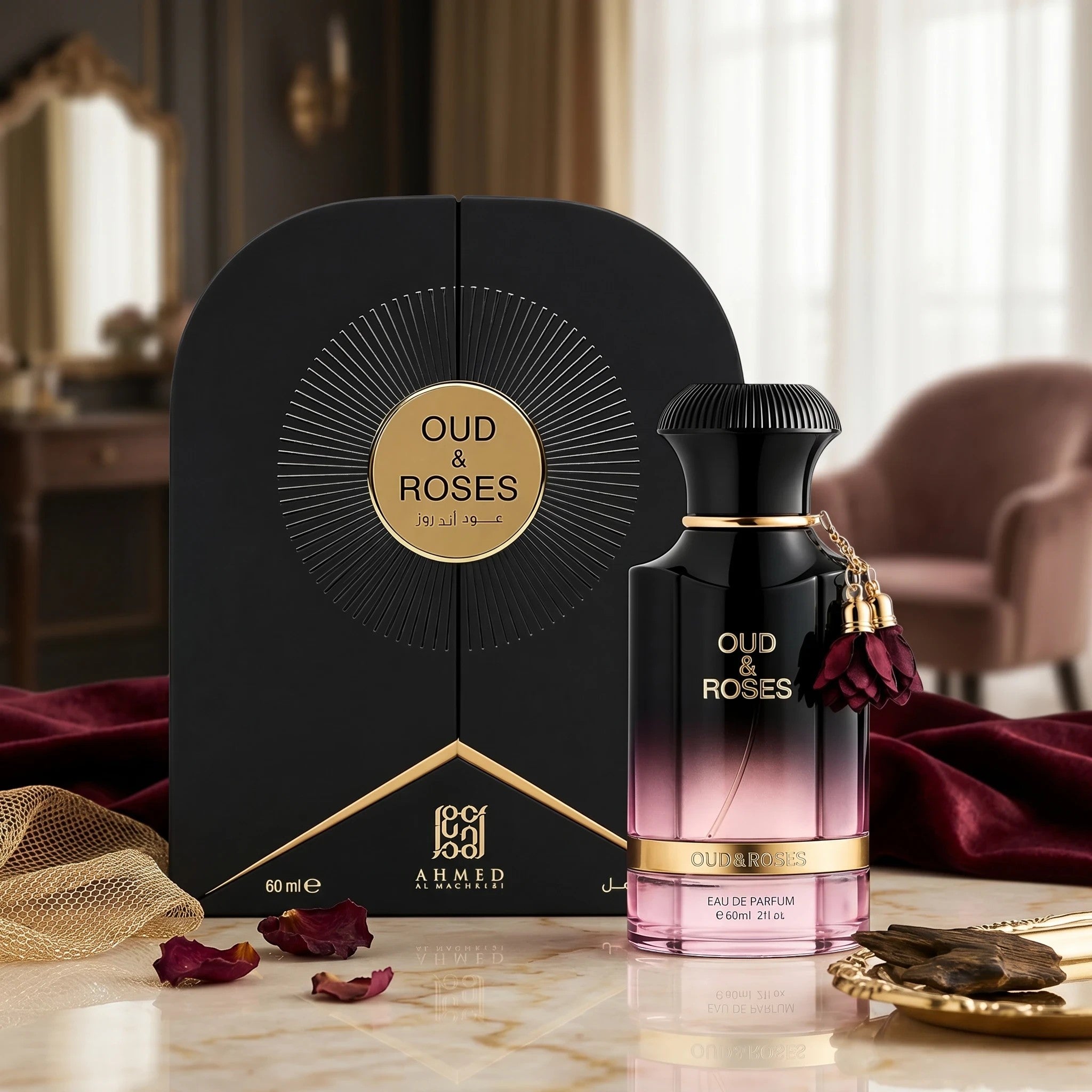 Oud & Roses 60ml Eau de Parfum by Ahmed Al Maghribi | Soghaat