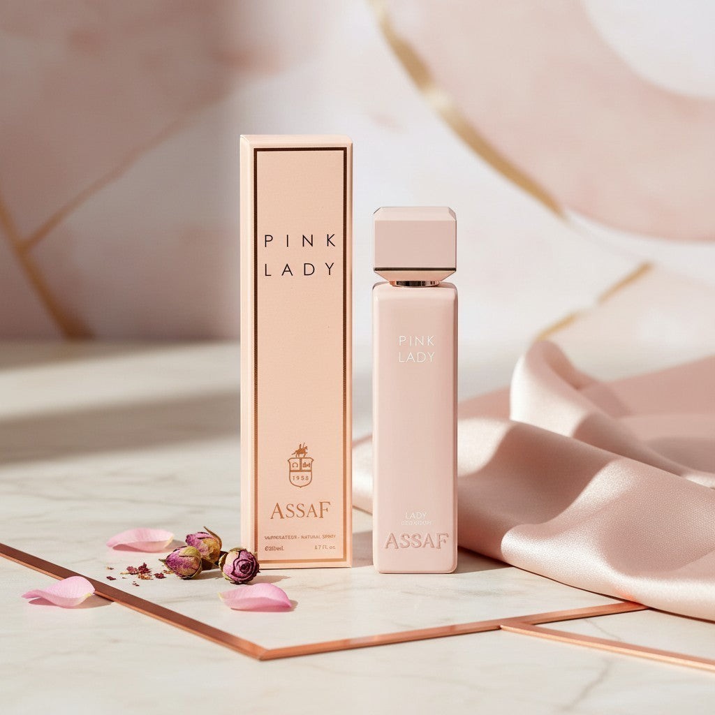 Soghaat Pink Lady Eau de Parfum 200ml, a fresh woody aromatic fragrance for women with notes of bergamot, orange blossom, white flowers, patchouli, and vanilla.