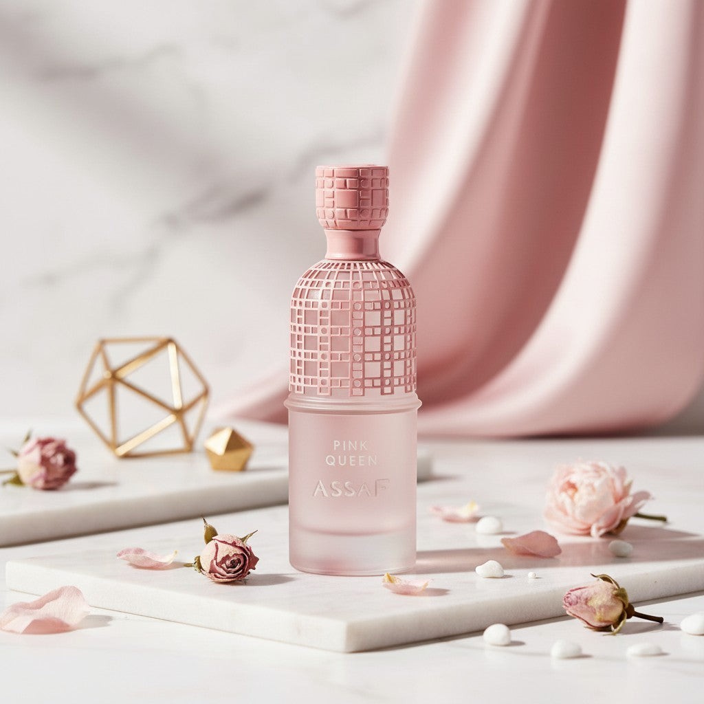 Soghaat Pink Queen 200ml Eau de Parfum for women, floral amber citrus woody fragrance with orange, rose, and cedarwood notes.