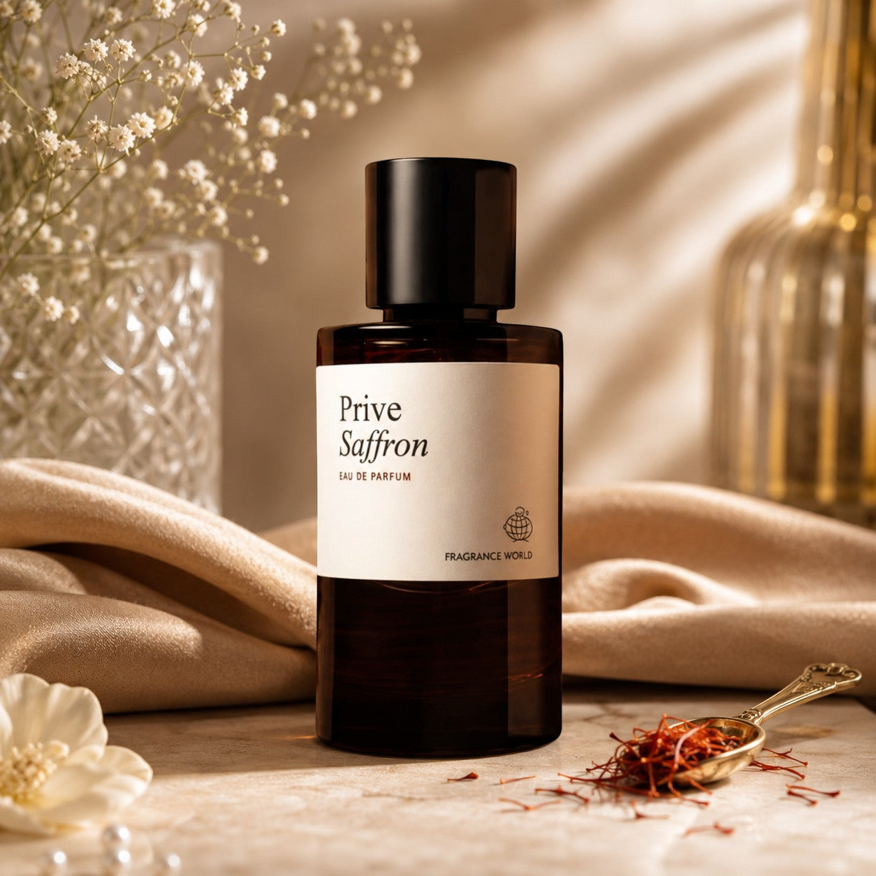 Soghaat Prive Saffron 60ml Eau de Parfum for unisex, amber woody oriental with saffron and spice notes.