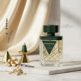 Soghaat Prometheus 100ml Extrait de Parfum by Ahmed Al Maghribi, a unisex woody aromatic fragrance in a textured glass bottle with a dark green cap.