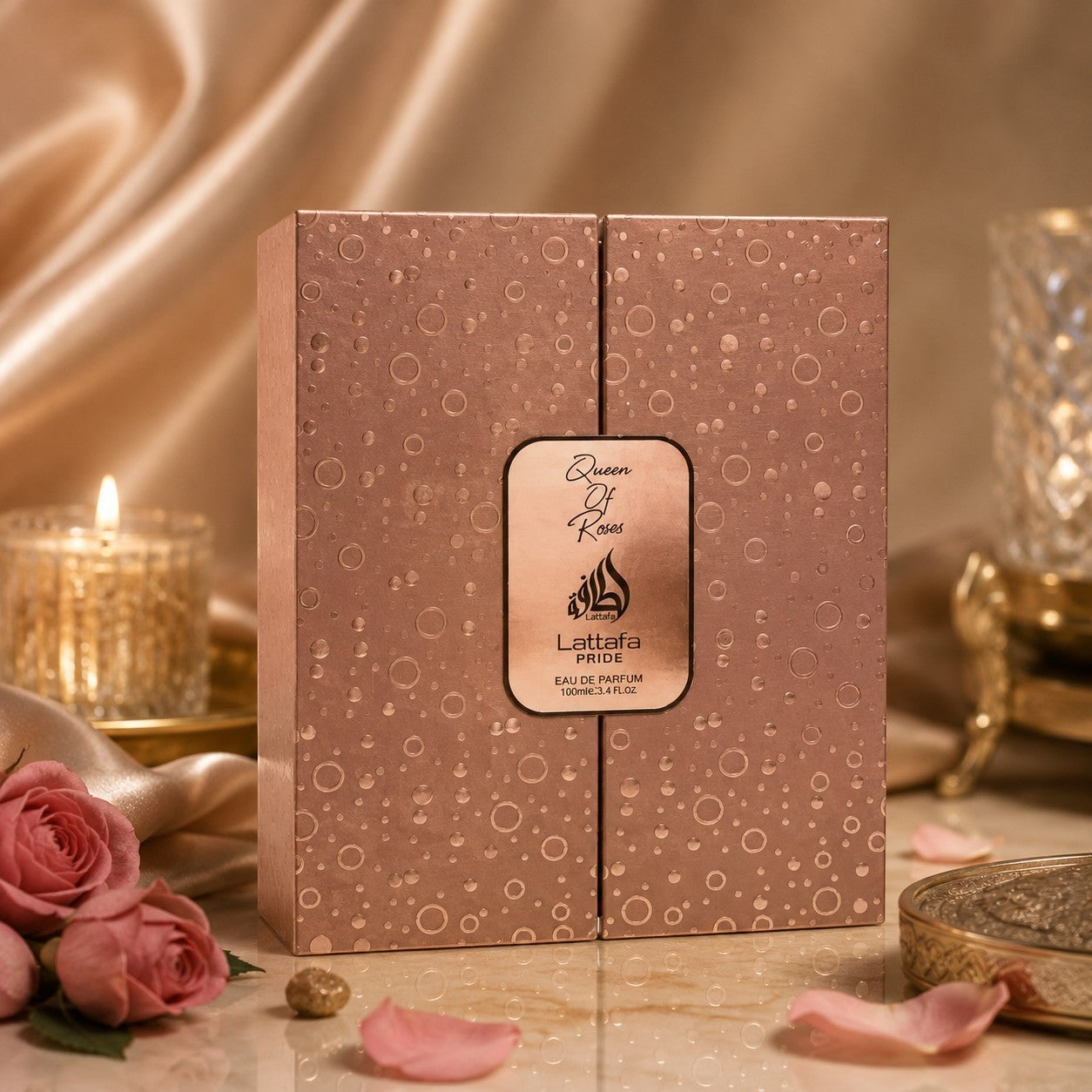 Soghaat Queen Of Roses Eau de Parfum 100ml, amber woody oriental fragrance with rose and pink pepper notes.