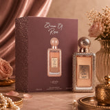 Soghaat Queen Of Roses 100ml Eau de Parfum bottle with ornate rose gold cap and textured bottle base.