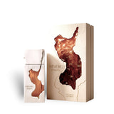 Soghaat Ravine Ginger Extrait de Parfum bottle and box, featuring a beige textured design with a cut-out revealing amber liquid.