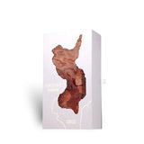 Soghaat Ravine Ginger Extrait de Parfum box with a cut-out revealing amber liquid. Fresh citrus, woody, floral notes.