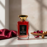 Soghaat Red Static 100ml Eau de Parfum, a unisex floral amber fragrance with cherry, rose, and red fruit notes.