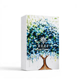 Soghaat REEF Pure Flower 150ml Eau de Parfum bottle in a white box featuring an artistic blue and green floral tree design.