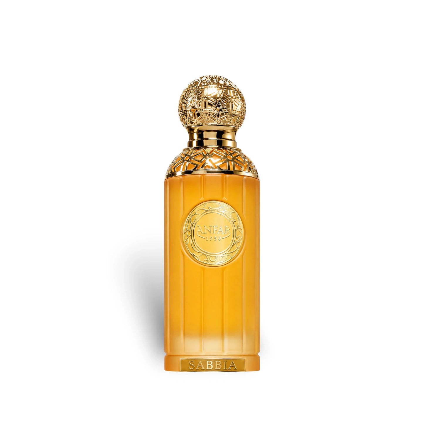 Soghaat Sabbia by Anfar 100ml Extrait de Parfum in a frosted amber glass bottle with an ornate gold cap.