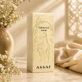 Soghaat Tobacco Jam 50 Extrait de Parfum box with a horse illustration, beige packaging, woody-spicy fragrance