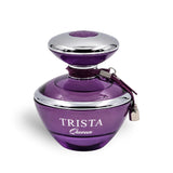 Soghaat Trista Queen Eau de Parfum in a rounded purple glass bottle with silver accents and a decorative cord detail.