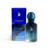 Soghaat Tyrant 100ml Eau de Parfum for men, a fresh woody aromatic fragrance with a blue gradient bottle and matching box.