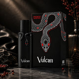 Soghaat French Avenue Vulcan Black Friday Edition Extrait de Parfum bottle and box with snake design on dark background