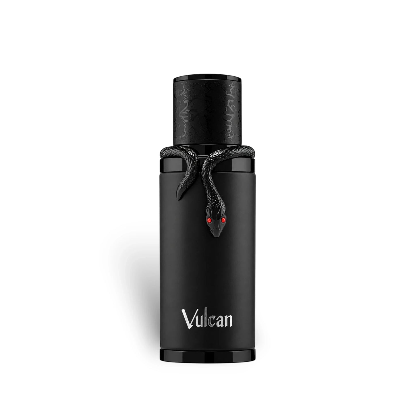 Soghaat Vulcan Black Friday Edition Extrait de Parfum in a sleek matte black bottle with a decorative snake emblem.