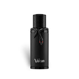 Soghaat Vulcan Black Friday Edition Extrait de Parfum in a sleek matte black bottle with a decorative snake emblem.