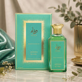 Soghaat Wafa by Adyan Anfar 100ml Extrait de Parfum in a vibrant green glass bottle with gold accents and matching box.