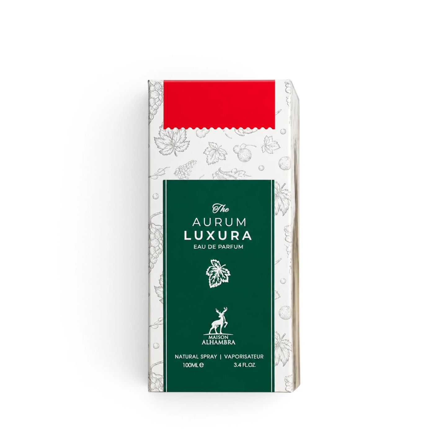 The Aurum Luxura Eau de Parfum 100ml by Maison Alhambra box detail