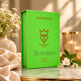 Angled view of The Invitation Eau de Parfum by Bujairami