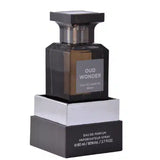 Oud Wonder 80ml Eau de Parfum by Fragrance World perfume bottle close up