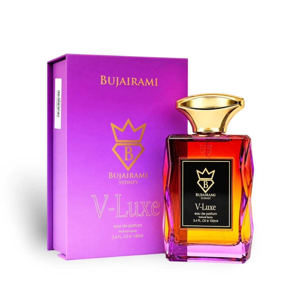 V-Luxe 100ml Eau de Parfum by Bujairami bottle and box