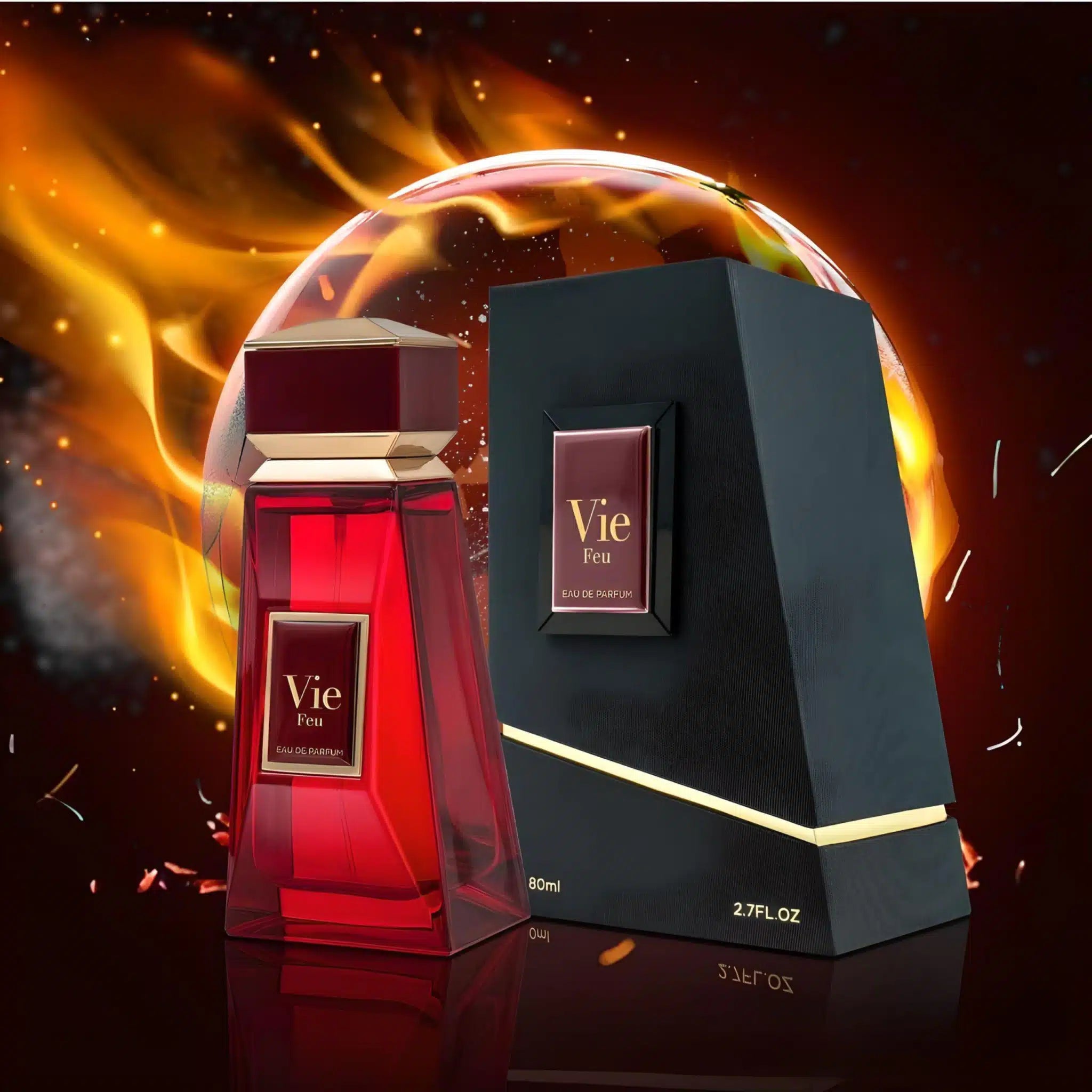 Vie Feu (Elements Of Life) 80ml Eau de Parfum by French Avenue perfume bottle close up