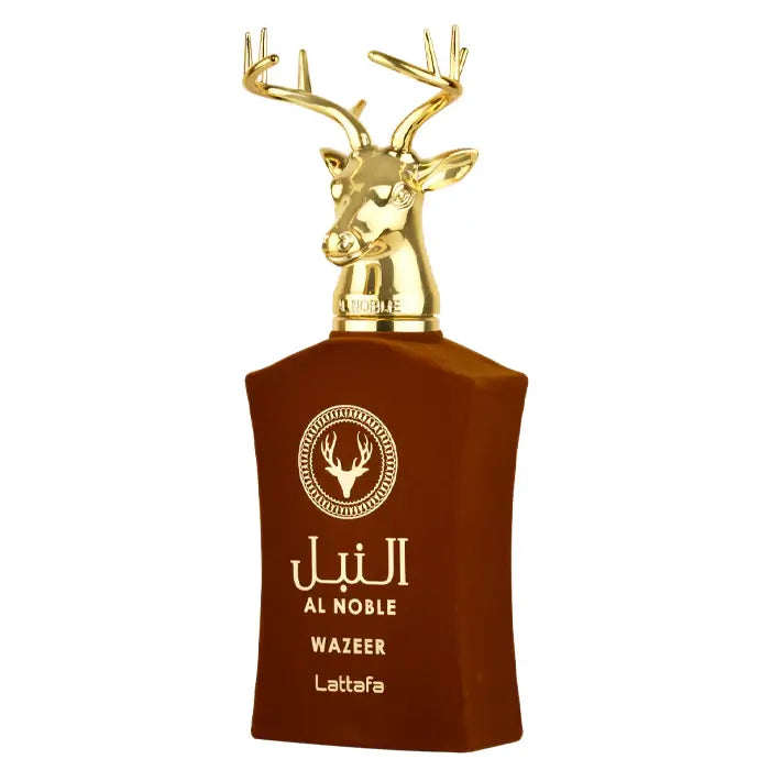 Al Noble Wazeer 100ml Eau de Parfum by Lattafa fragrance packaging front view