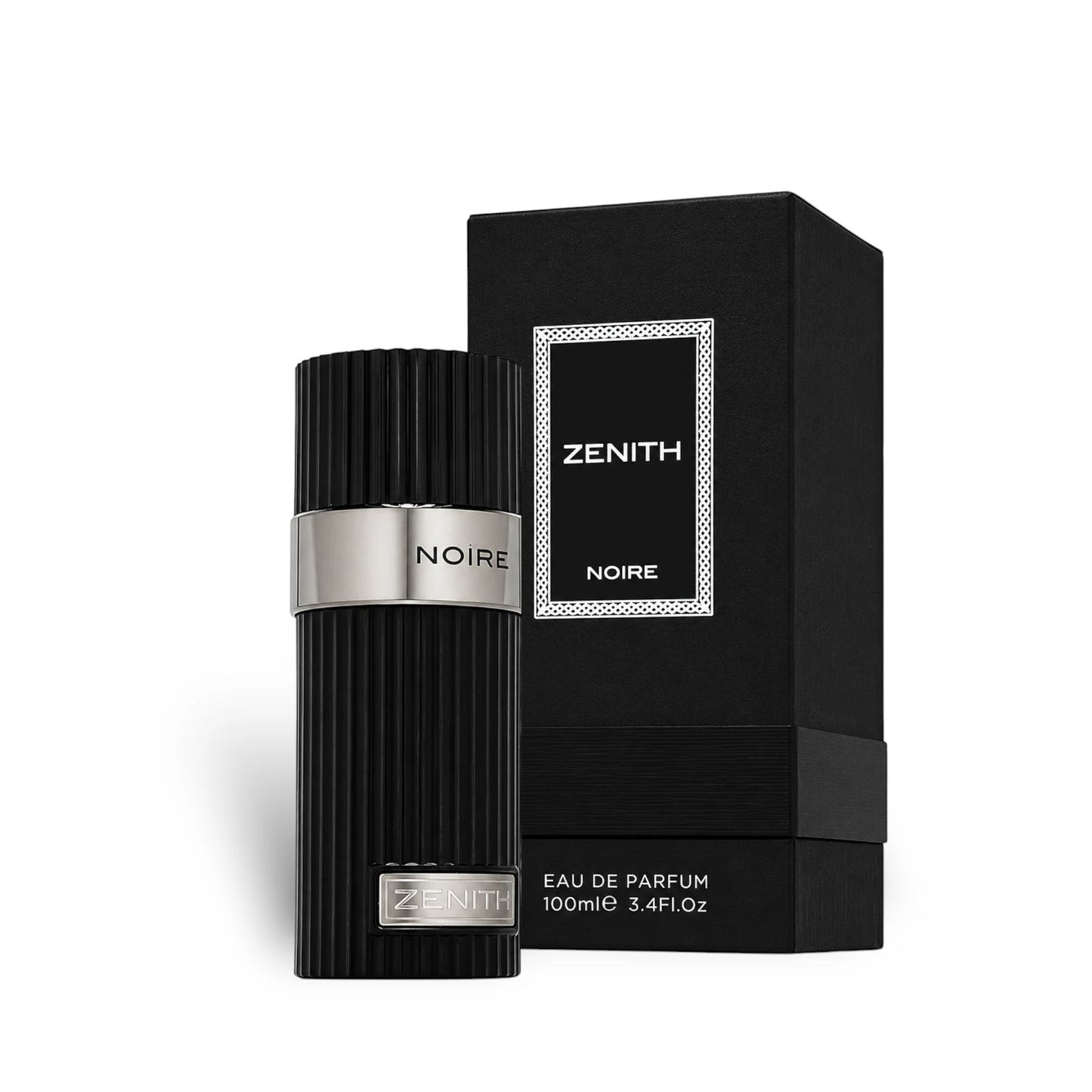 Zenith Noire Eau de Parfum bottle displayed with retail box