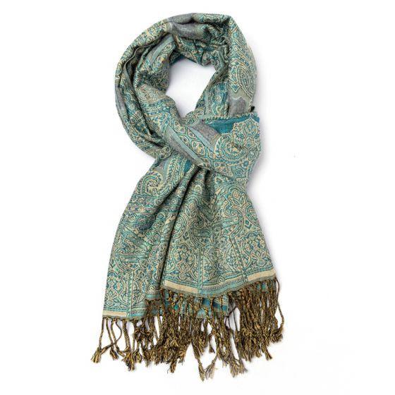 Mystic Teal Tapestry Scarf