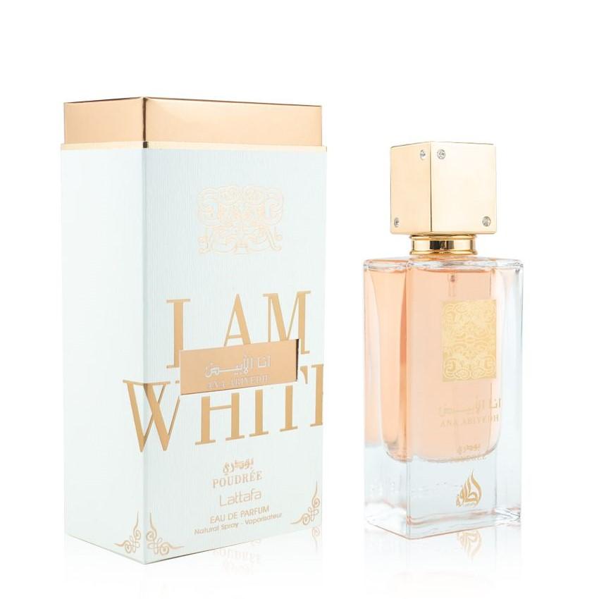 Ana Abiyedh Poudree I Am White Perfume Eau De Parfume 60Ml By Lattafa Ana Abiyedh Leather (I Am White) Perfume /  Eau De Parfum By Lattafa Is A Warm Leather Fragrance With White Musk. The Perfume Is A Successful Warm, Dry Blend Of Lemon, Vetiver, Patchouli, White Musk And Leather. Soghaat Gifts &Amp; Fragrances